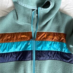 Cotopaxi Women's Full Zip Jacket - Mint, Brown, and Navy